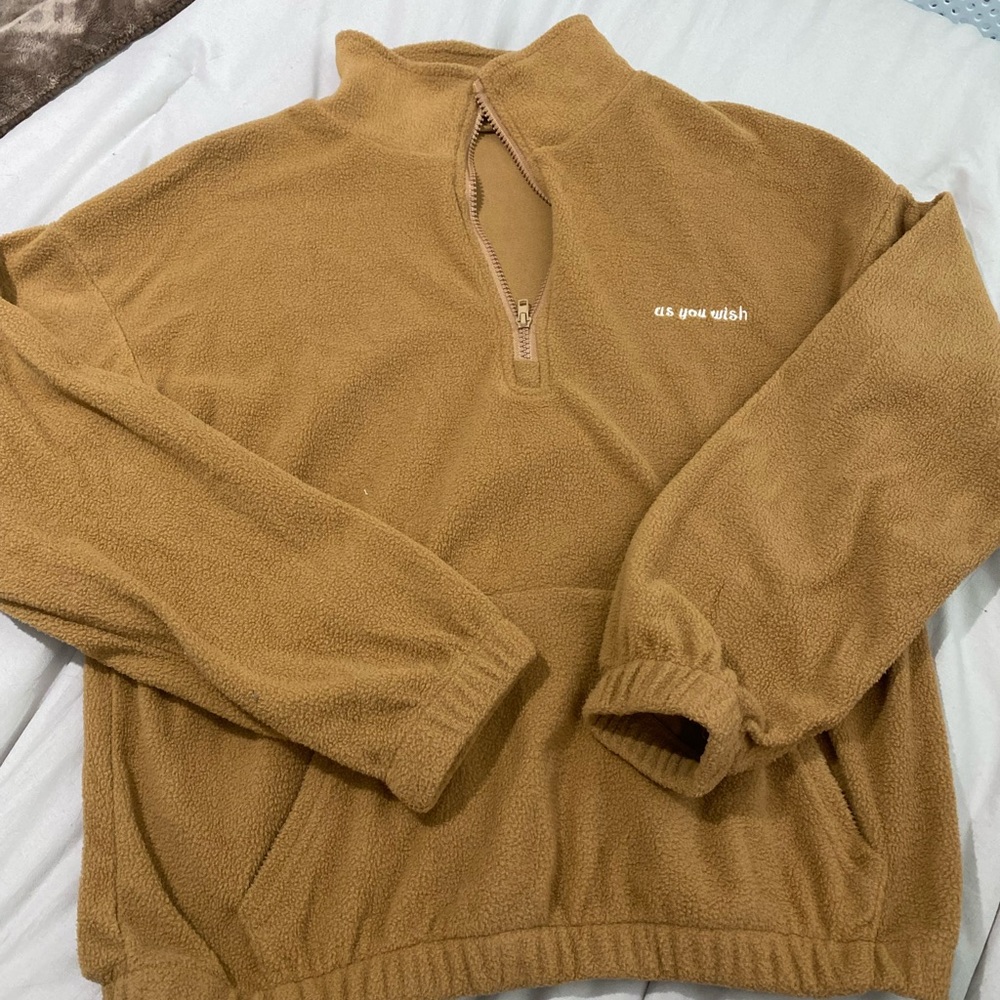 Tan Quarter Zip Sweater